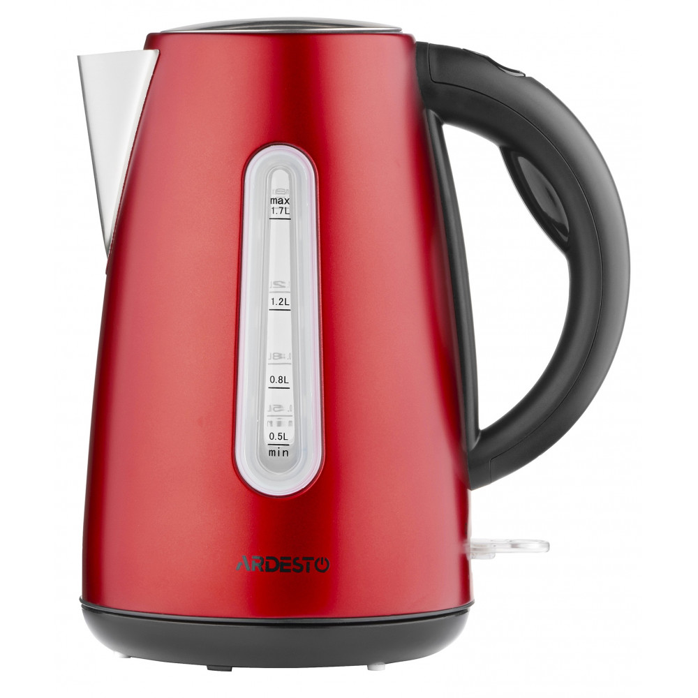 Електрочайник Ardesto 1.7л, Strix, метал, червоний