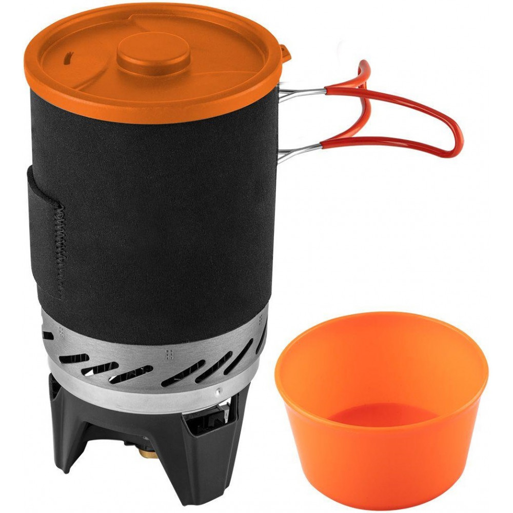 Набір посуду туристичного Neo Tools, 3в1, каструля,тарілка,пальник, п’єзозапалювання, сертифікат LFGB, чохол, 0.51кг