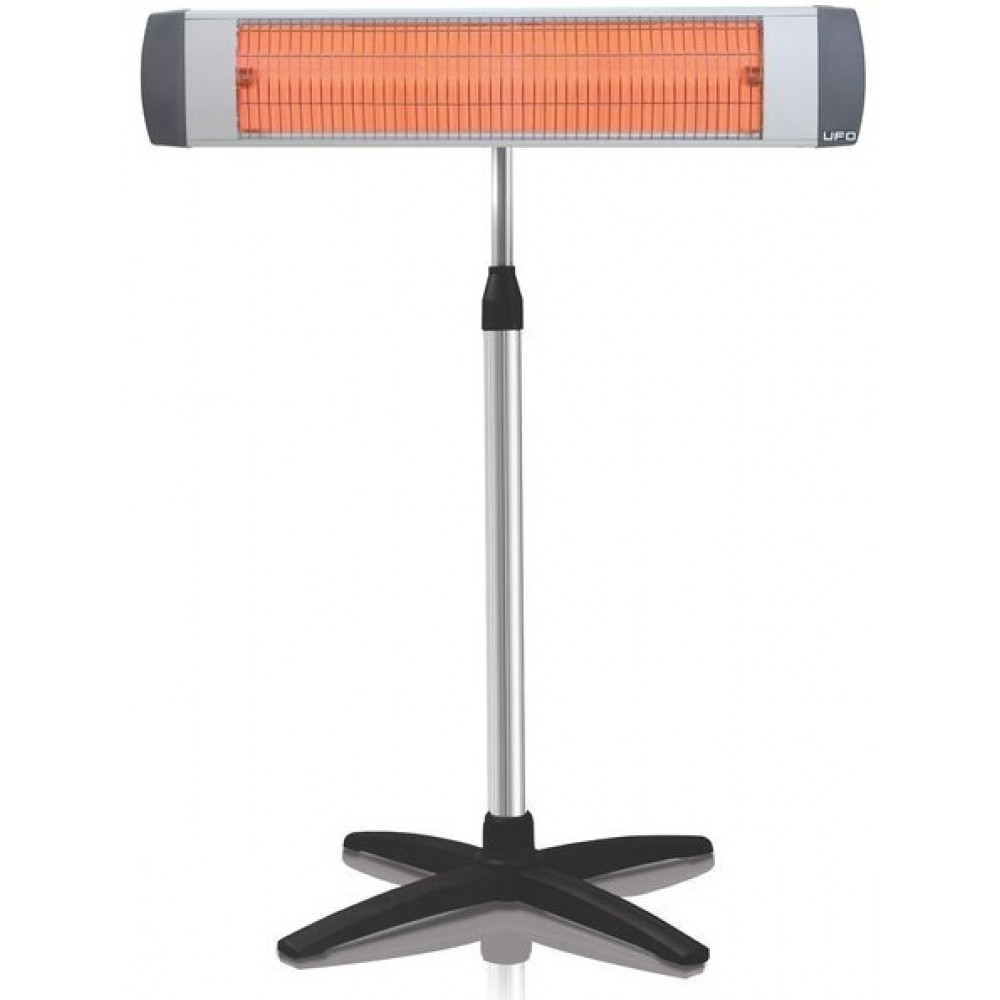 Обігрівач інфрачервоний UFO фламентін, 28м2, 2300Вт, мех. упр-ння, ун. монтаж, + ніжка, сірий/чорний