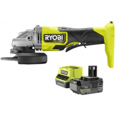 Шліфмашина кутова акумуляторна Ryobi ONE+ НР RAG18X-1C40S 125мм 18В 1х4А·год 9200об/хв 2.1кг сумка