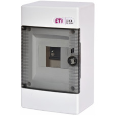 Щит зовнішній розподільний ETI, ECT 4 PT (4 модулі, прозорі дверцята)