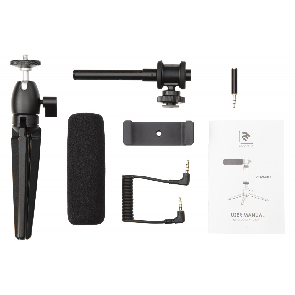 Мікрофон з триподом для мобільних пристроїв 2Е AU-CM10S Vlog KIT, 3.5mm