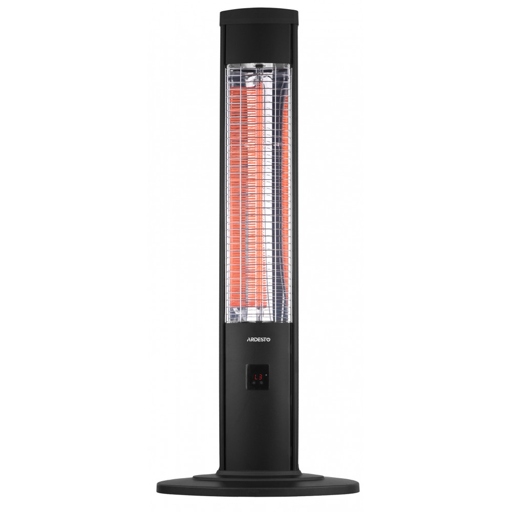 Обігрівач інфрачервоний ARDESTO карбоновий, 20м2, 2000Вт, електр. упр-ння, колонного типа, пульт ДК, чорний