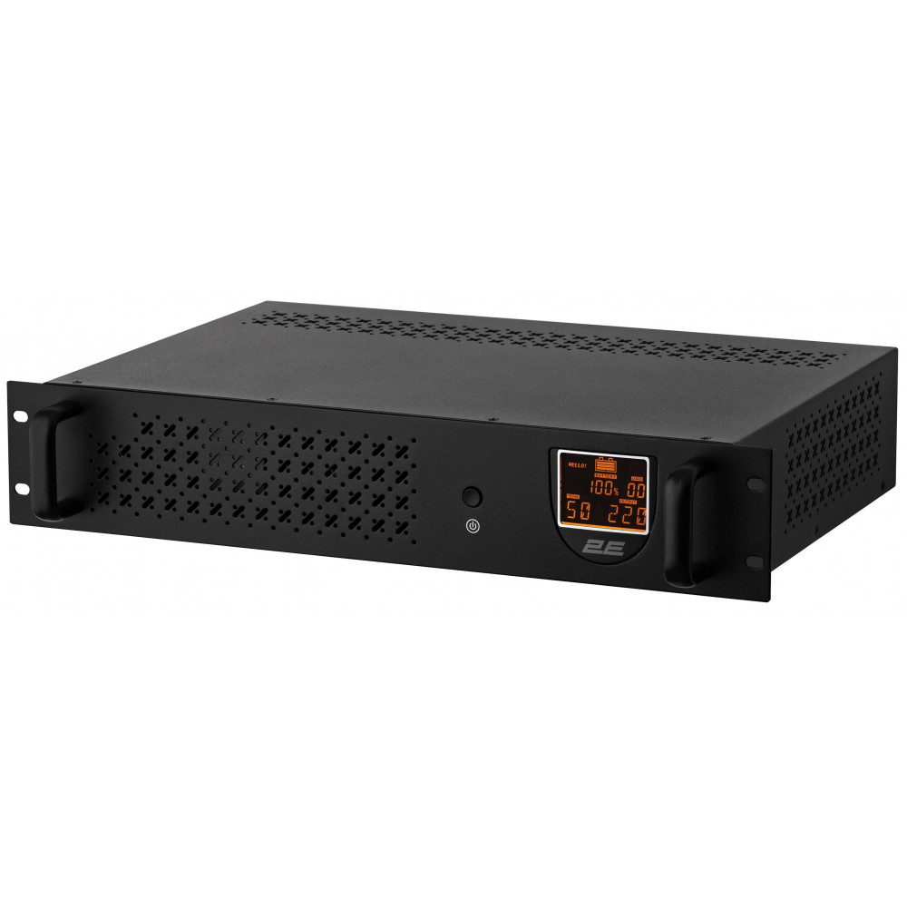Джерело безперебійного живлення 2E RE650, 650VA/360W, RM 2U, LCD, USB, 2xSchuko