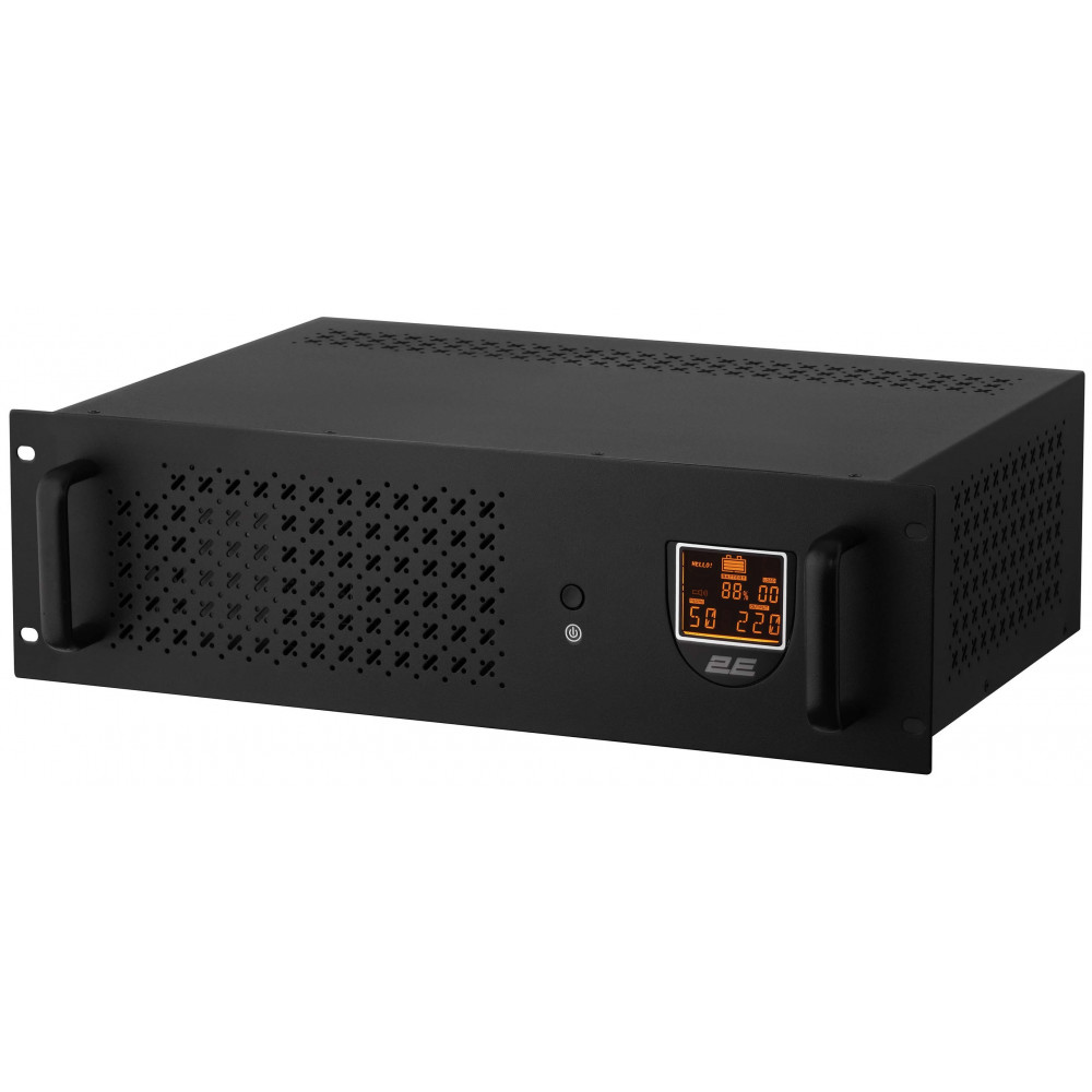 Джерело безперебійного живлення 2E RE2000, 2000VA/1200W, RM 3U, LCD, USB, 2xSchuko