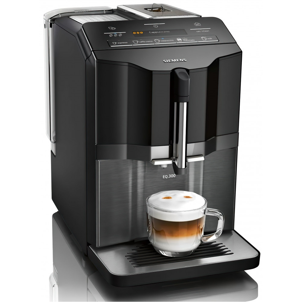 Кавомашина Siemens, 1.4л, зерно+мелена, автомат.капуч, LED-дисплей, авторецептів -5, чорний