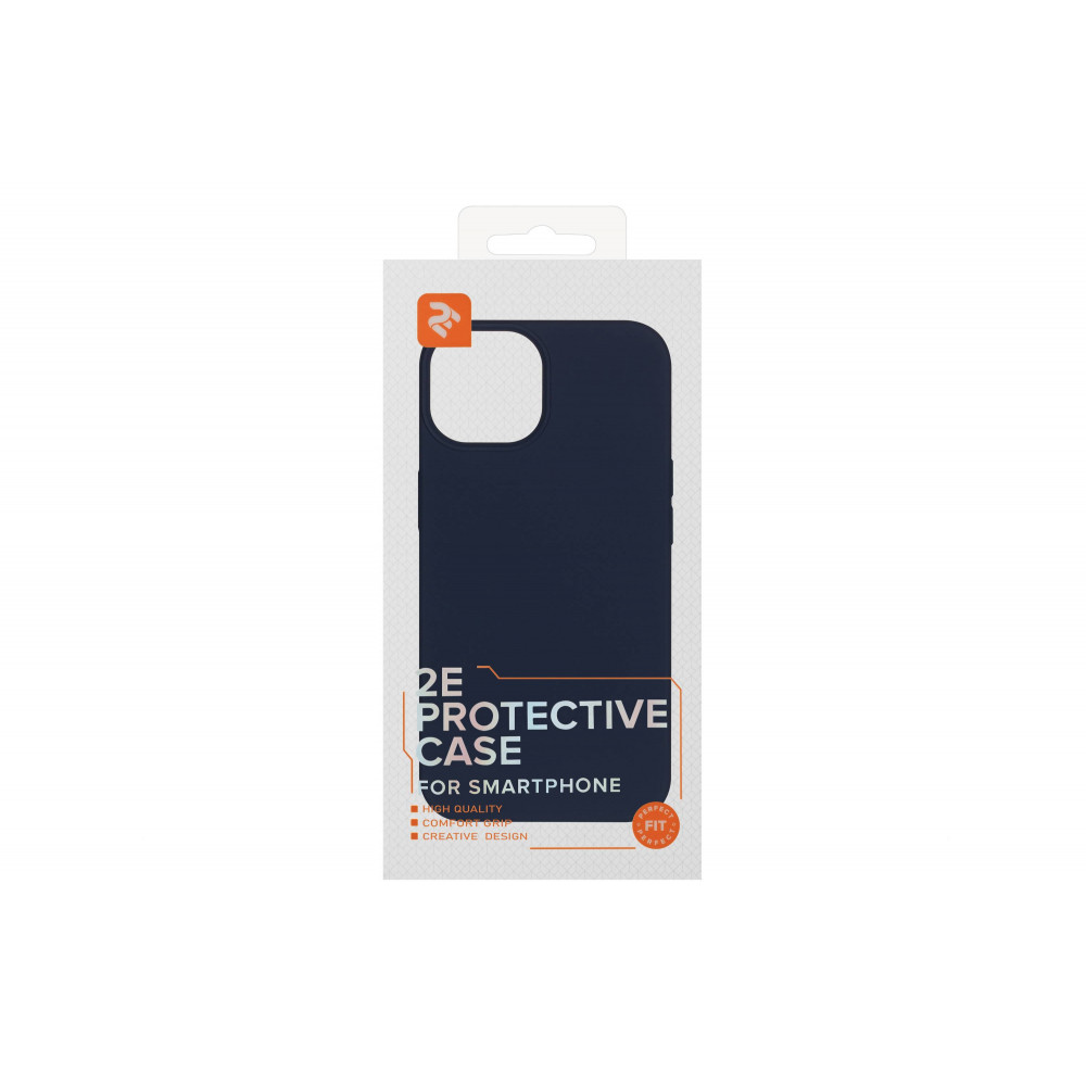 Чохол 2Е Basic для iPhone 14, Liquid Silicone, синій темний