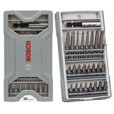 Біти Bosch Professional Mini X-Line Extra Hard, магнітний бітотримач, PH,PZ,T, кейс, набір 25шт