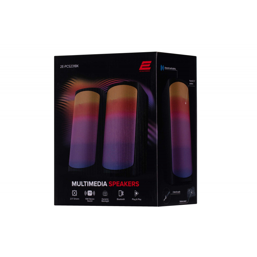 Акустична система 2E PCS231 RGB Matrix, 2.0, USB, Black