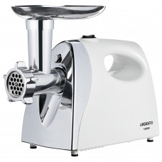 М'ясорубка Ardesto, 1800Вт, 2кг/хв, 3 решітки, насадка для ковбас, кеббе, томатів, пластик, біло-сріблястий М'ясорубка Ardesto, 1800Вт, 2кг/хв, 3 решітки, насадка для ковбас, кеббе, томатів, пластик, біло-сріблястий