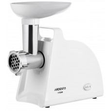 М'ясорубка Ardesto, 1700Вт, 1.6кг/хв, 2 решітки, насадка для ковбас, кеббе, пластик, білий М'ясорубка Ardesto, 1700Вт, 1.6кг/хв, 2 решітки, насадка для ковбас, кеббе, пластик, білий