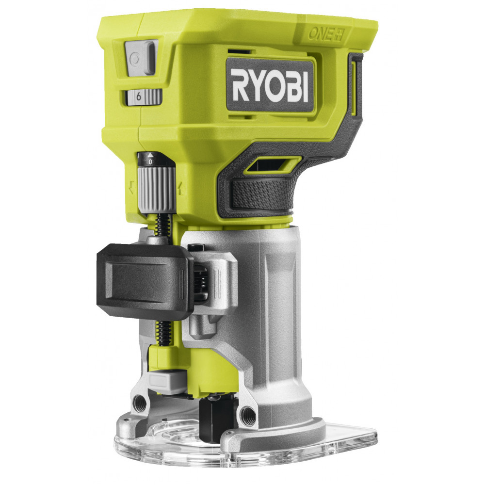 Фрезер кромковий акумуляторний Ryobi ONE+ RTR18-0 18В цанга 6 та 6.35мм 20000-30000об/хв мікрорегулювання LED підсвічування 1.2кг без АКБ та ЗП
