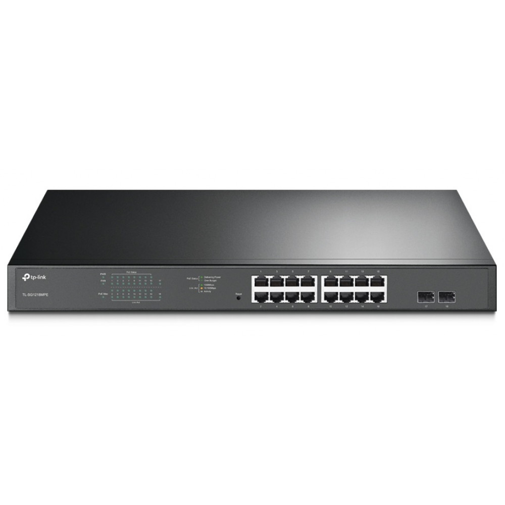 Комутатор TP-LINK TL-SG1218MPE 16xGE (16xPoE), 2xSFP, 192Вт, WebSmart