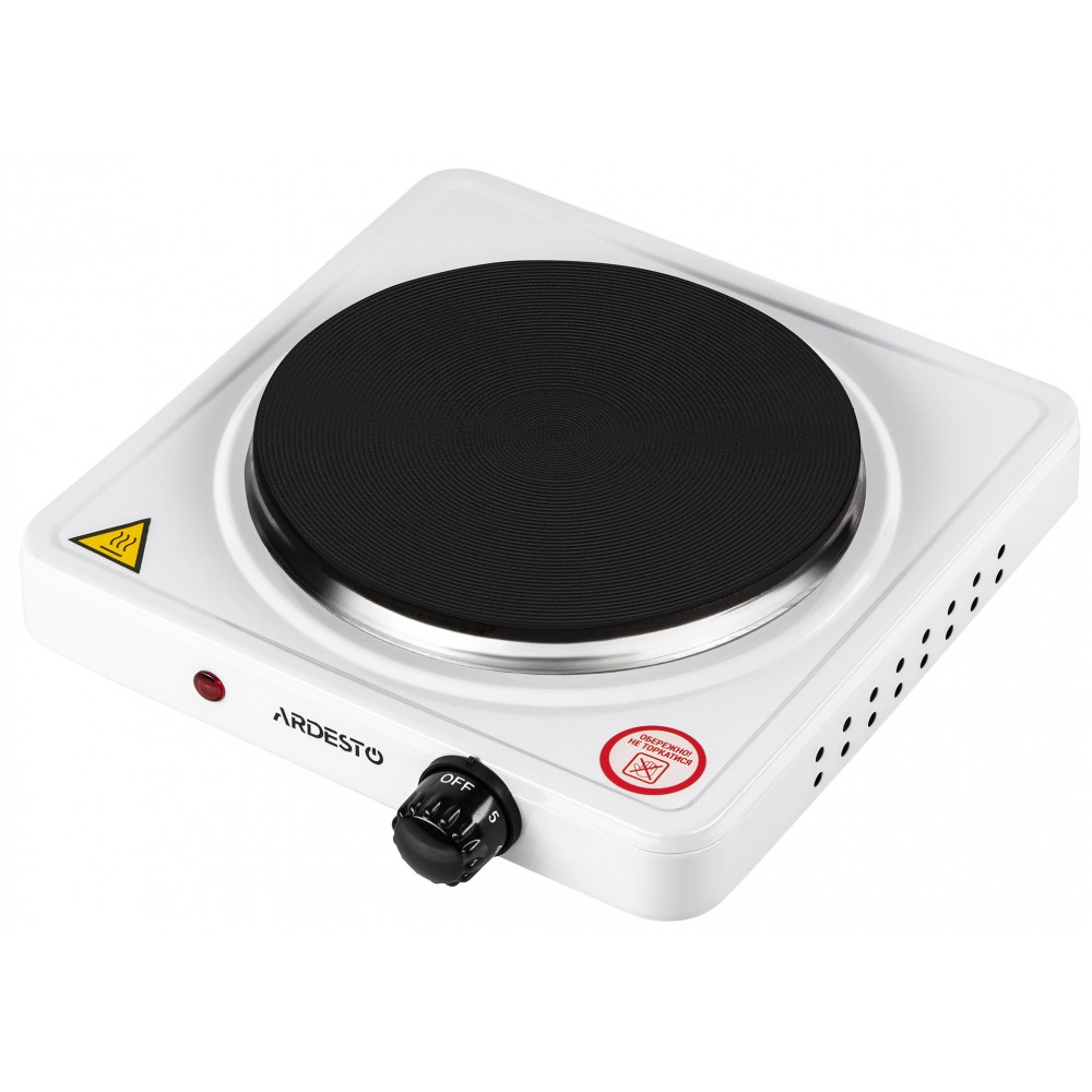 Плитка настільна Ardesto електрична, конфорок - 1 на 1.5кВт, керування - мех., білий