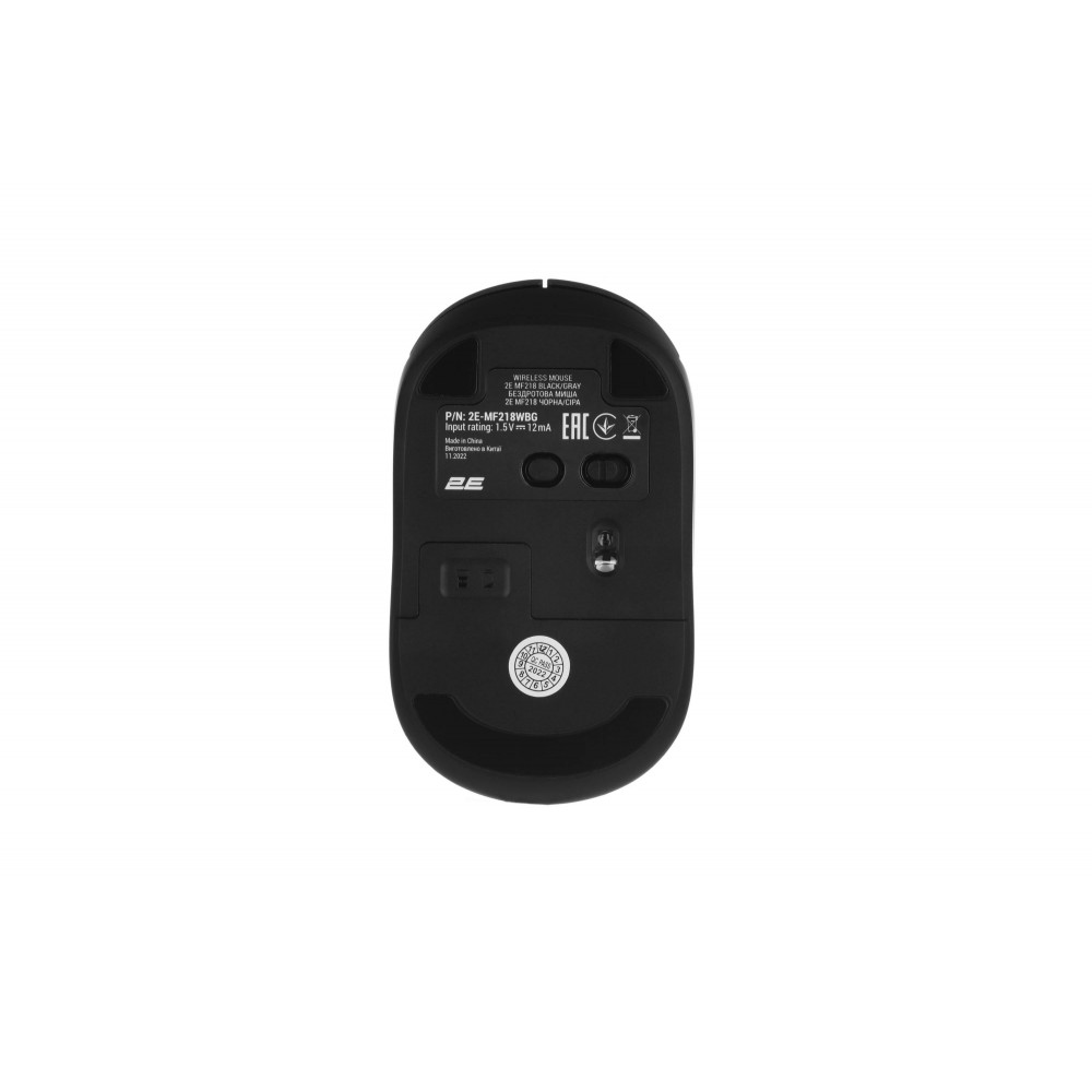 Миша 2E MF218 Silent, WL/BT, чорно-сірий