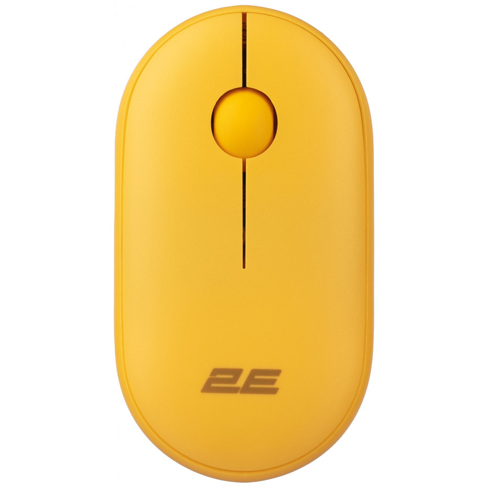 Миша 2E MF300 Silent, WL/BT, жовтий