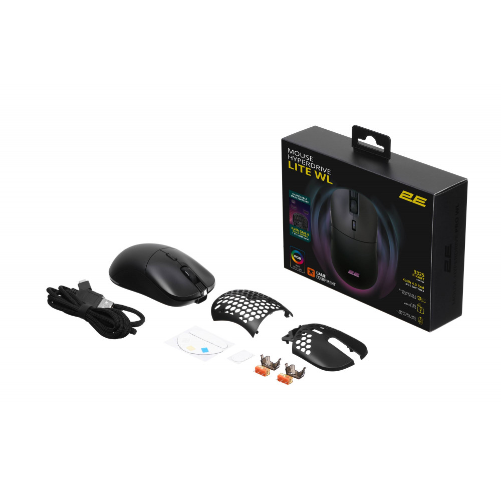 Миша 2E GAMING HyperDrive Lite WL, RGB, USB-A/WL, чорний
