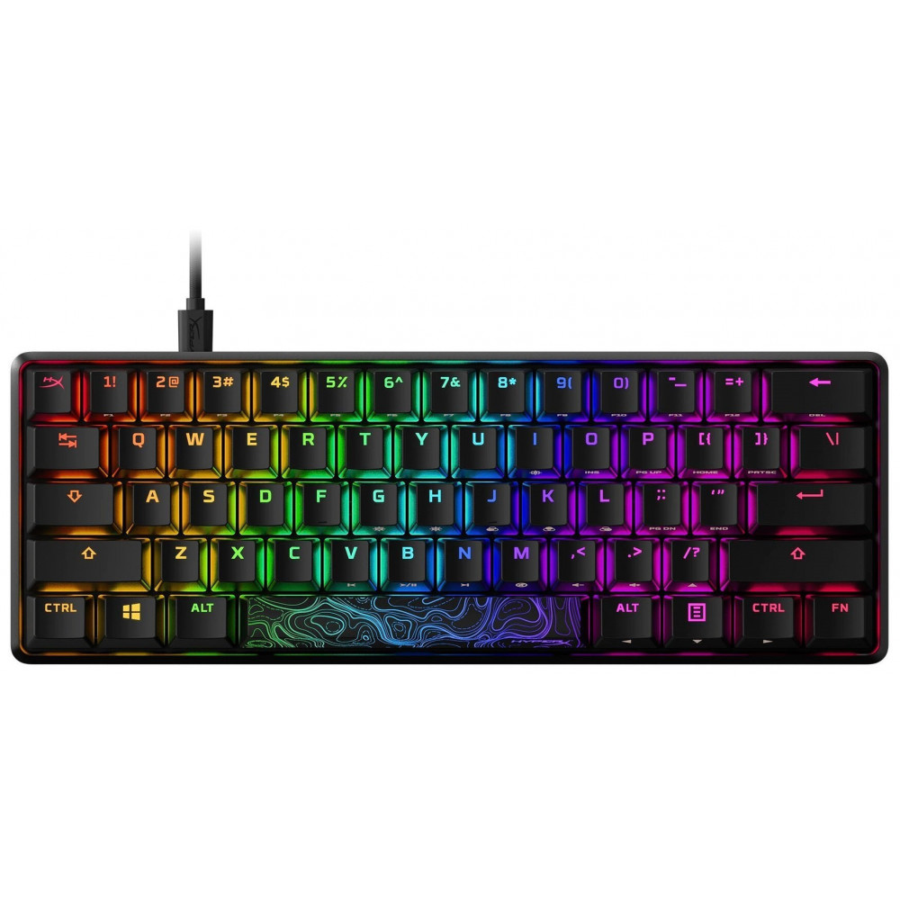 Клавіатура механічна HyperX Alloy Origins 60 61key, Red, USB-A, EN/RU, RGB, чорний