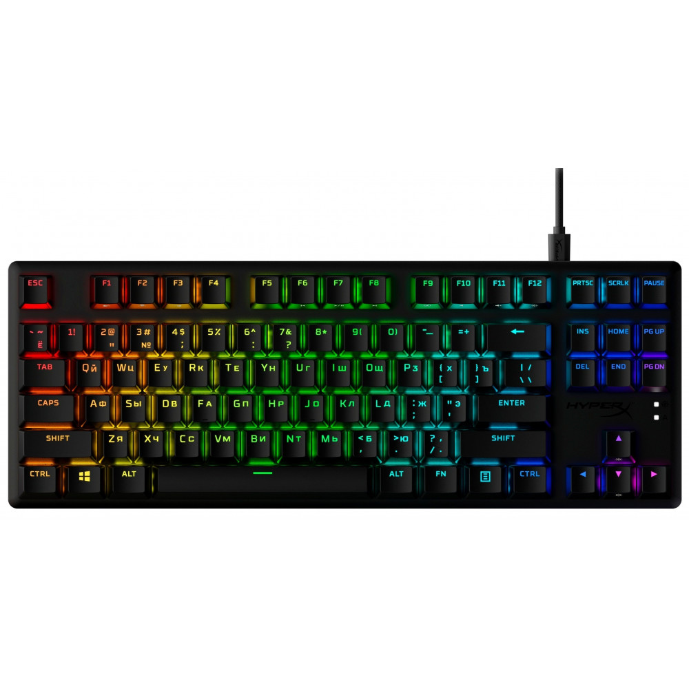 Клавіатура механічна HyperX Alloy Origins Core PBT 87key, Red, USB-A, EN/UA, RGB, чорний