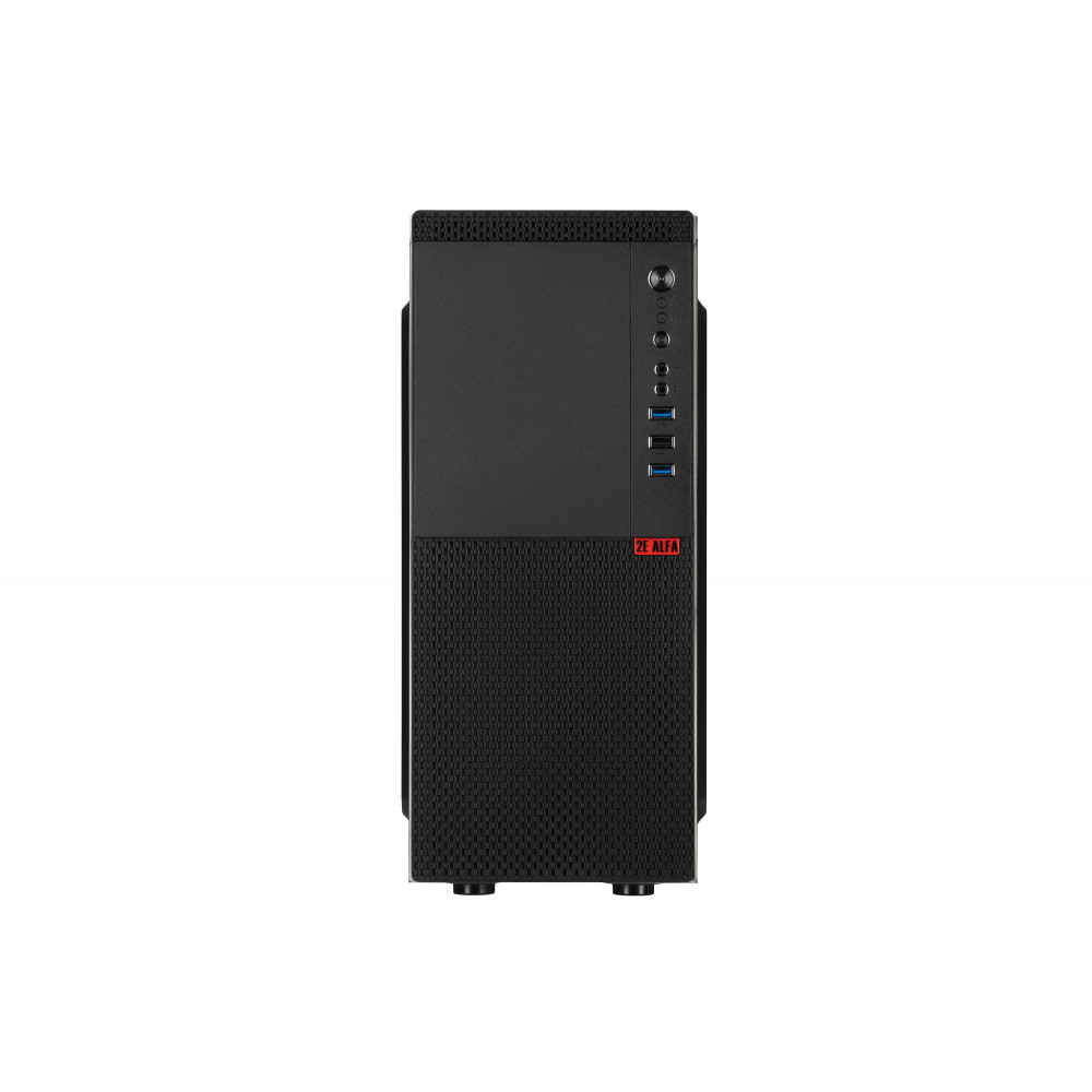 Корпус 2E Alfa E130 без БЖ 2xUSB3.0, 1xUSB2.0, 1x80мм, VGA 320мм, ATX, чорний