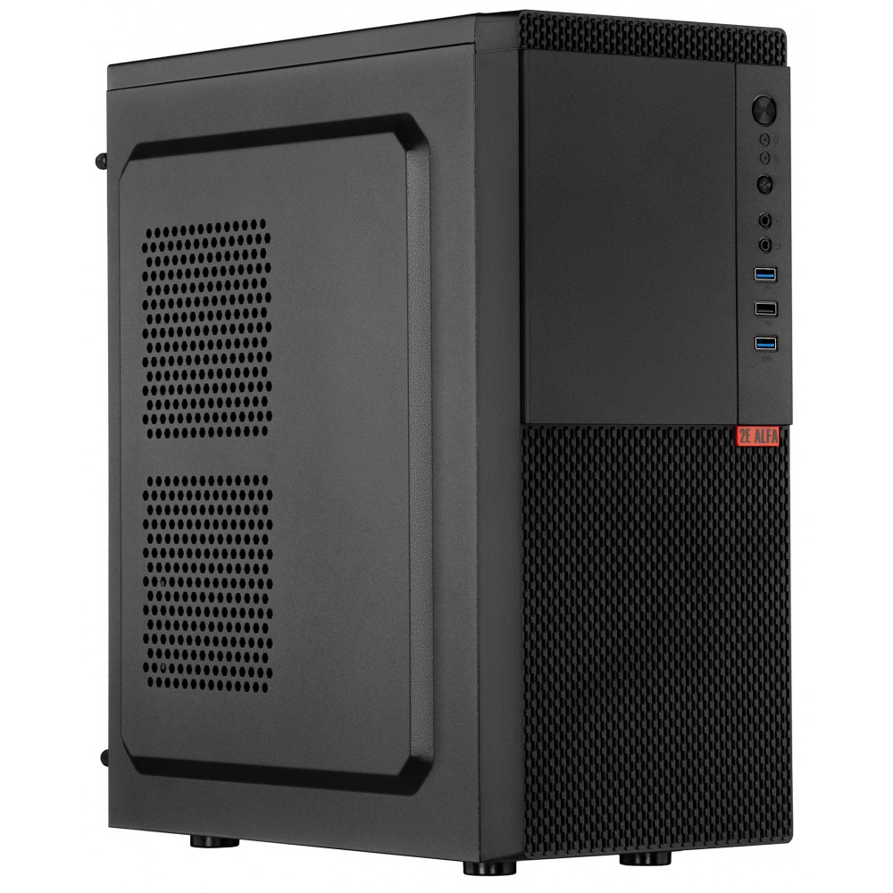 Корпус 2E Alfa E130 без БЖ 2xUSB3.0, 1xUSB2.0, 1x80мм, VGA 320мм, ATX, чорний