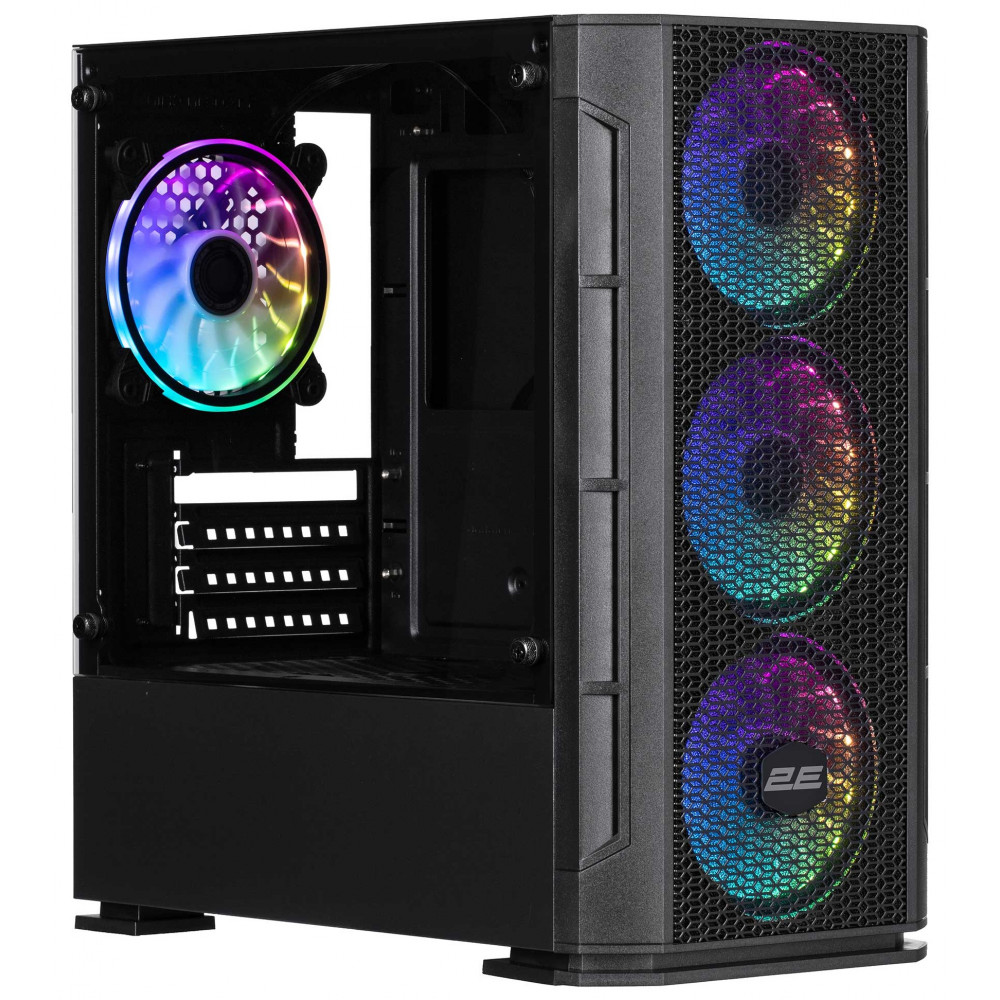 Корпус 2E GAMING Calleo GB700 без БЖ 2xUSB3.0, 1xUSB2.0, 4x120мм ARGB, VGA 320мм, LCS ready, контролер з пультом, TG Side Window, mATX, чорний