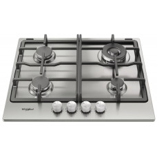 Варильна поверхня Whirlpool газова, 60см, чавун, конфорка з подвійним рядом полум'я, нерж