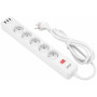 Подовжувач-фільтр мережевий 2E 5xТип F, 3x1.5мм кв, 16A, 3xUSB-A, з захистом від перенапруги, 2м, білий Подовжувач-фільтр мережевий 2E 5xТип F, 3x1.5мм кв, 16A, 3xUSB-A, з захистом від перенапруги, 2м, білий