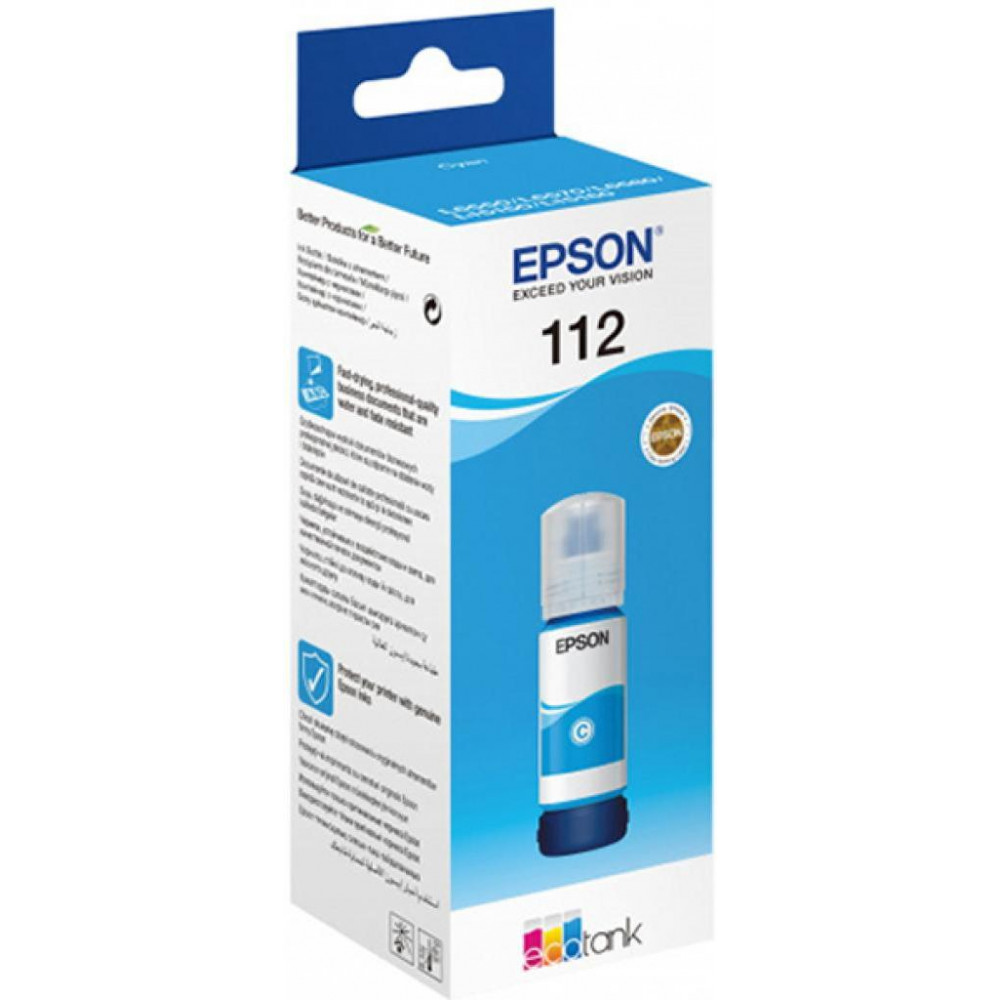 Контейнер з чорнилом Epson 112 EcoTank L11160/L15150/L15160/L6490/L6550/L6570/L15180/L6580 Cyan pigm