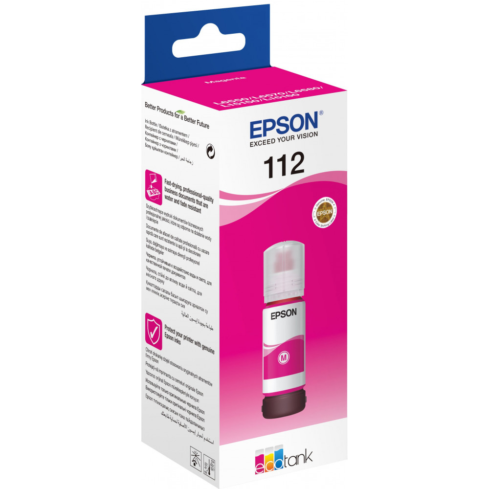 Контейнер з чорнилом Epson 112 EcoTank L11160/L15150/L15160/L6490/L6550/L6570/L15180/L6580 Magenta pigm