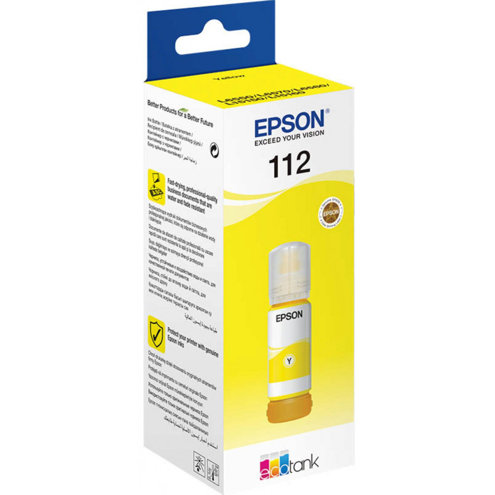 Контейнер з чорнилом Epson 112 EcoTank L11160/L15150/L15160/L6490/L6550/L6570/L15180/L6580 Yellow pigm