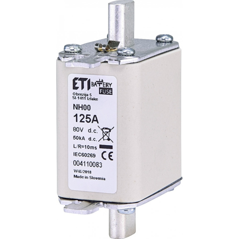 Запобіжник ETI, NH-00 Battery 125A 80V DC