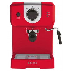Кавоварка Krups ріжкова Opio 1.5л, мелена, ручний капучинатор, підігрів чашок, червоний