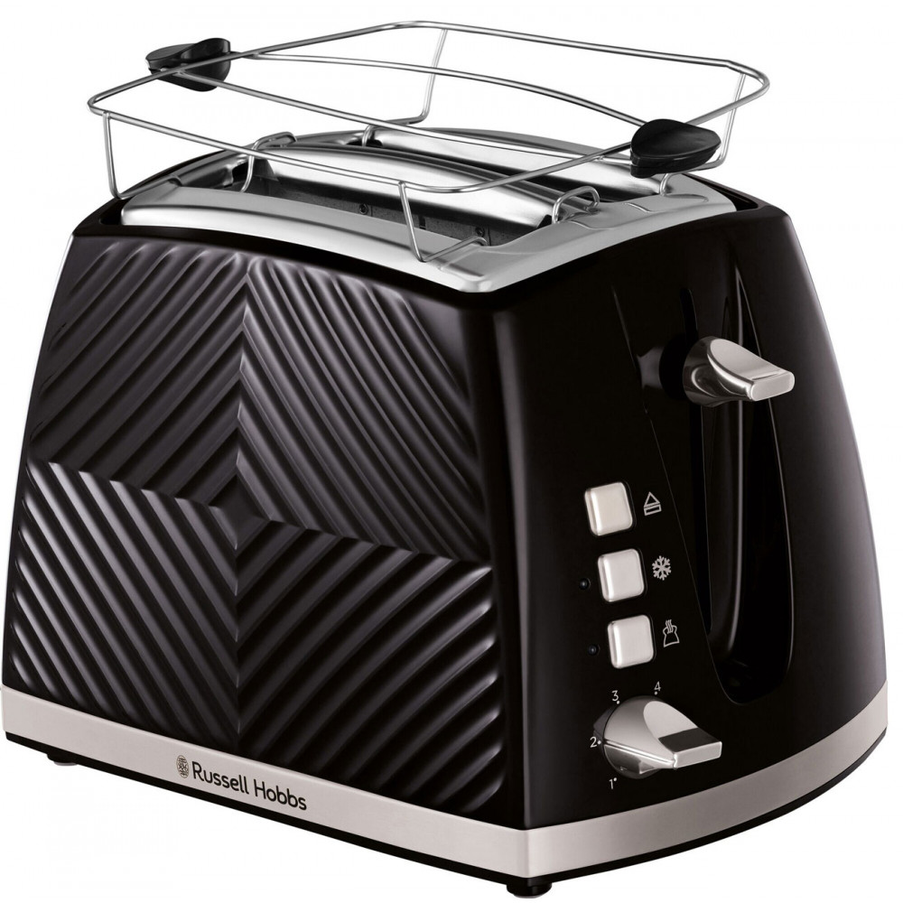 Тостер Russell Hobbs GrooWe 2 Slice 850Вт, підігрів, розморожування, пластик, чорний