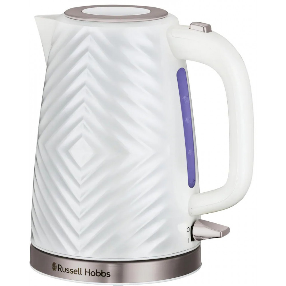 Електрочайник Russell Hobbs Groove White 1.7л, Strix, пластик, білий