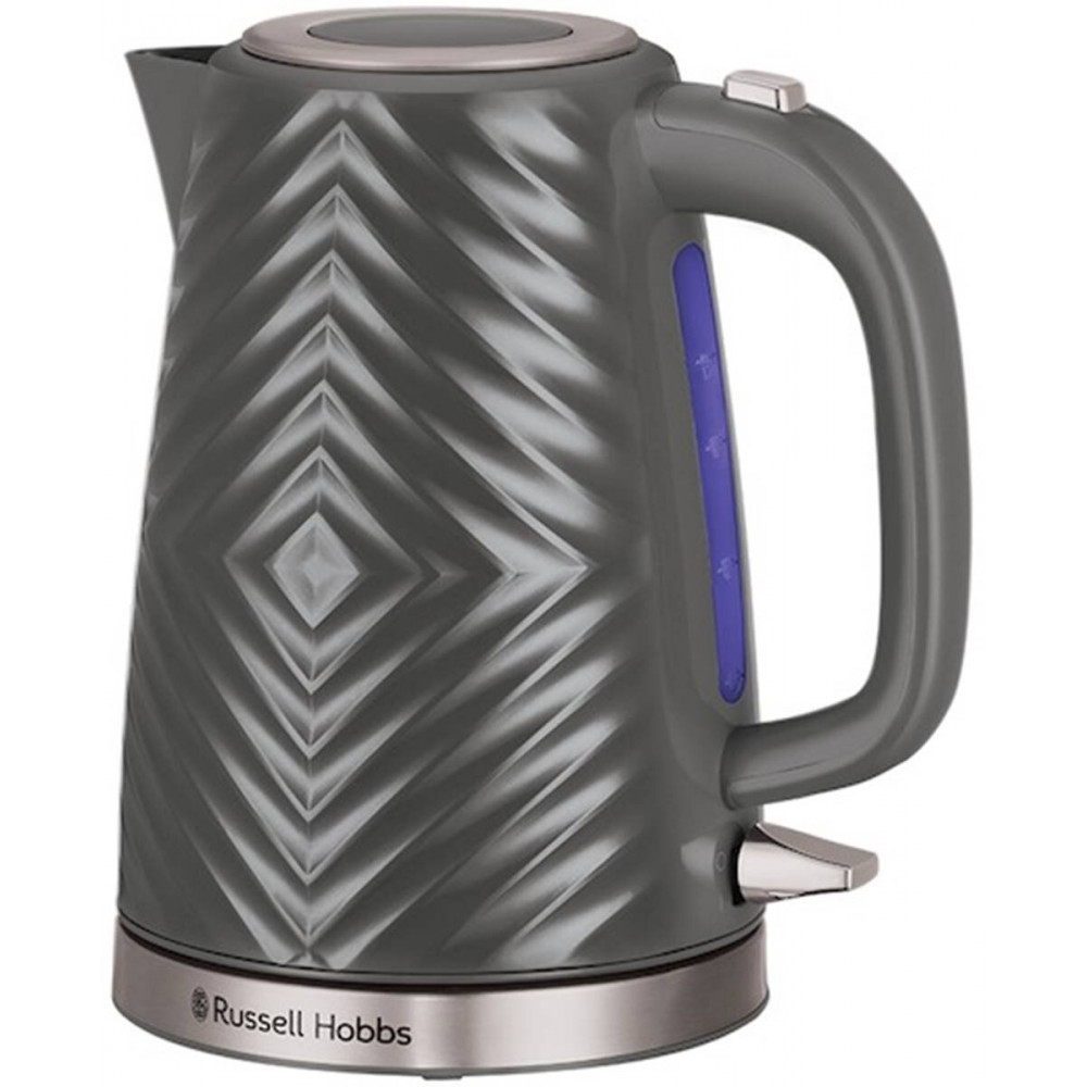 Електрочайник Russell Hobbs Groove Grey 1.7л, Strix, пластик, сірий
