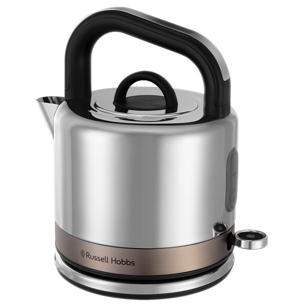 Електрочайник Russell Hobbs Distinctions Titanium, 1.5л, Strix, метал, сріблясто-мідний