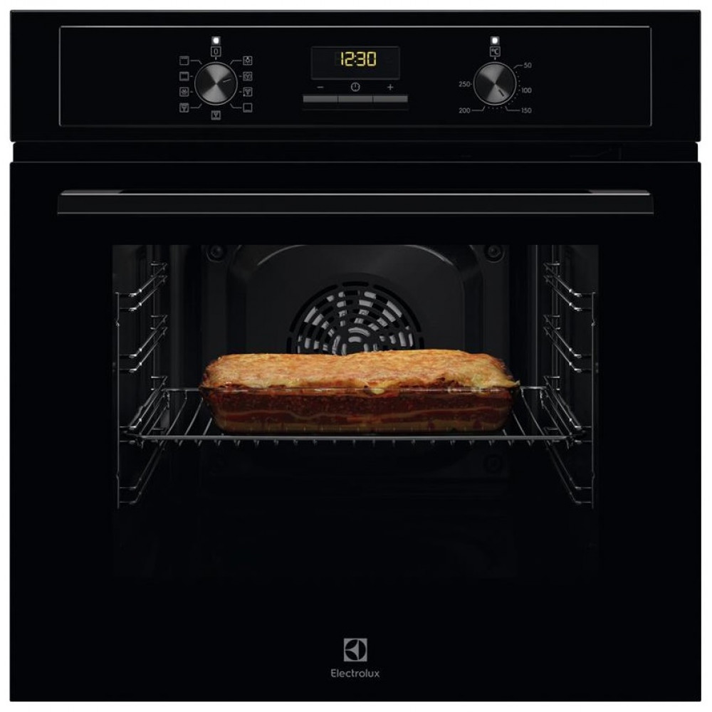 Духова шафа Electrolux електрична, 65л, A, дисплей, конвекція, телескопічні напрямні, чорний