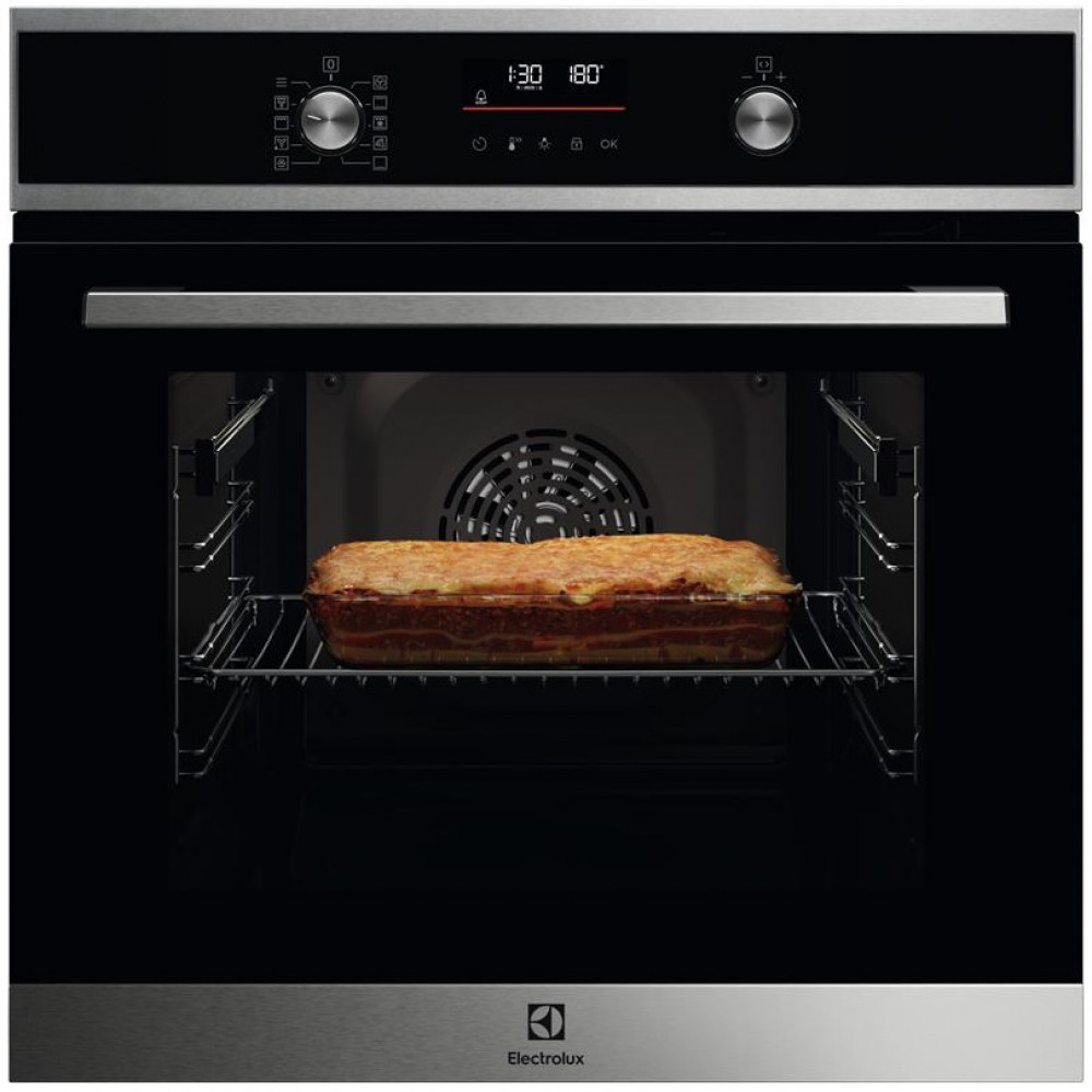 Духова шафа Electrolux електрична, 65л, A+, дисплей, конвекція, піроліз, телескопічні напрямні, чорний