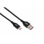 Кабель USB-A > USB-C заряджання/синхронізації 2E 1м, Type-C, Glow, чорний