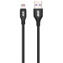 Кабель USB-A > Lightning заряджання/синхронізації 2E 1м, Glow, чорний