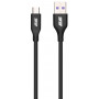 Кабель USB-A > microUSB заряджання/синхронізації 2E 1м, Glow, чорний