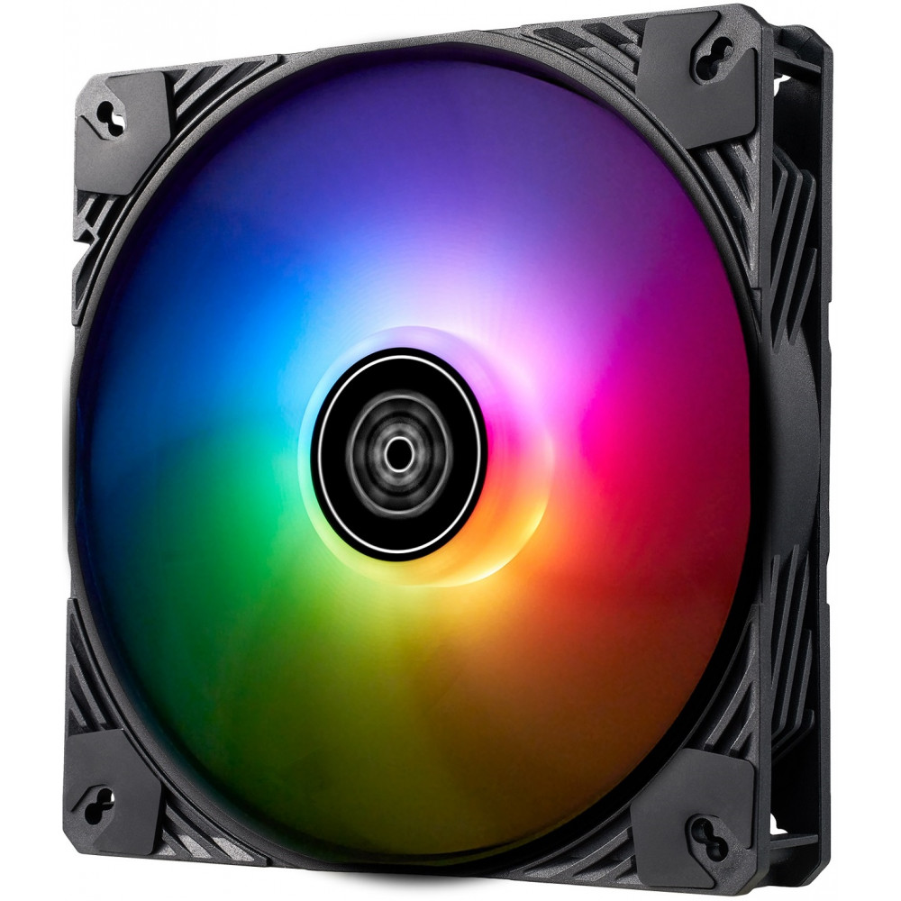 Корпусний вентилятор SilverStone Shark Force SF140B, ARGB 140мм, 2200rpm, 4pin PWM, 3pin +5VARGB, 38.3dBa, чорний