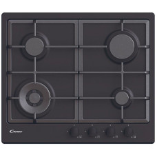 Варильна поверхня Candy газова, 60см, чавун, конфорка з подвійним рядом полум'я, чорний