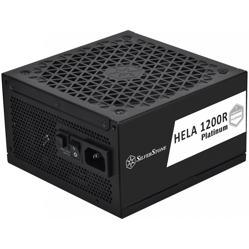 Блок живлення SilverStone Hela Cybenetics  (1200W), >90%, 80+ Platinum, 135мм, 1xMB 24pin(20+4), 2xCPU 8pin(4+4), 3xMolex, 12xSATA, 6xPCIe 8pin(6+2), 1x12VHPWR, 1xFDD, Fully Modular