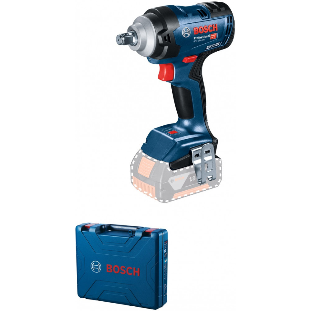 Гайковерт ударний Bosch Professional GDS 18V-400 18В 2500об/хв 400Нм валіза 1.25кг без АКБ та ЗП