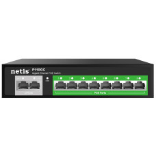 Комутатор Netis P110GC 10xGE (8xPoE, 2xUplink), 120Вт, Некерований Комутатор Netis P110GC 10xGE (8xPoE, 2xUplink), 120Вт, Некерований