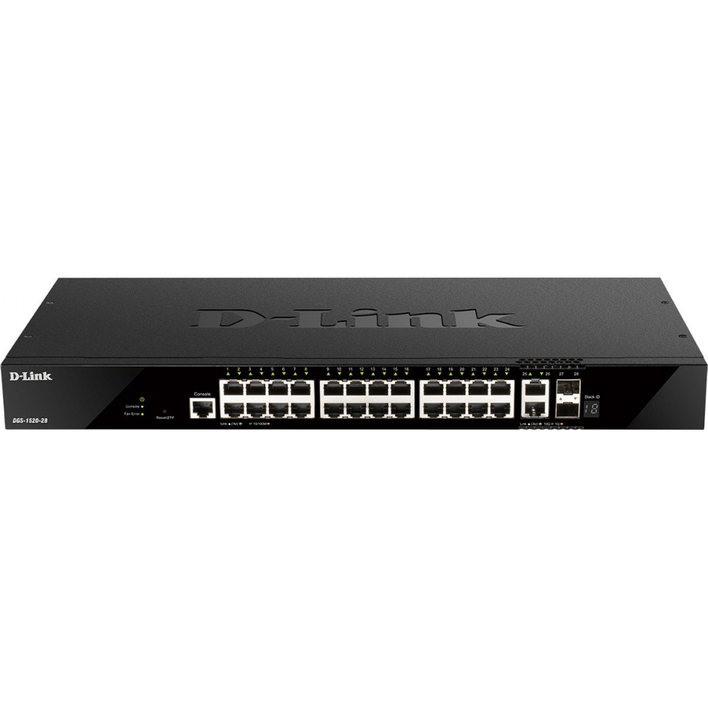 Комутатор D-Link DGS-1520-28 24xGE 2xSFP, 2xSFP+ Керований. L2+