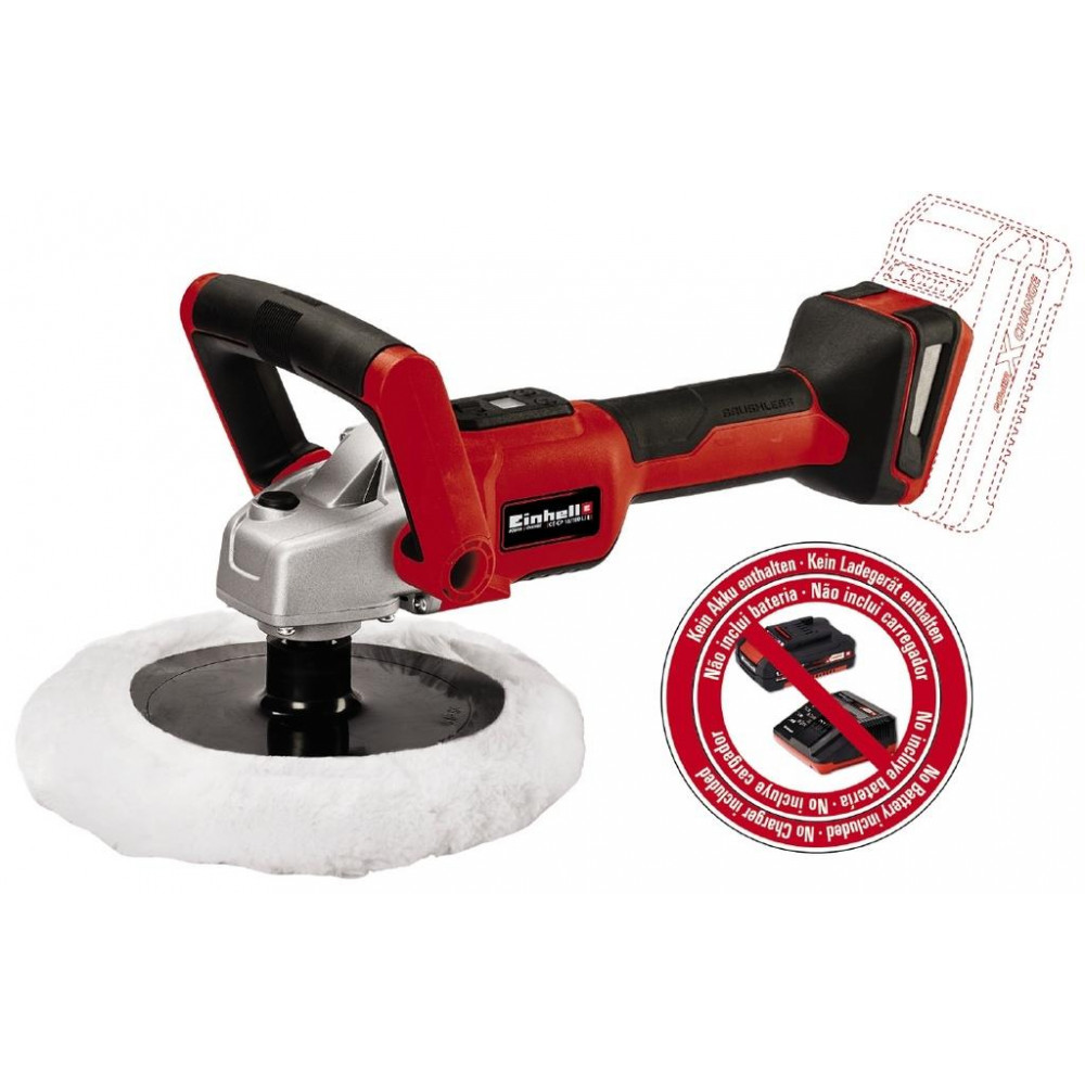 Шліфмашина полірувальна акумуляторна Einhell CE-CP 18/180 LI E - Solo 18В 180мм 500-3000об/хв 1.48кг без АКБ та ЗП