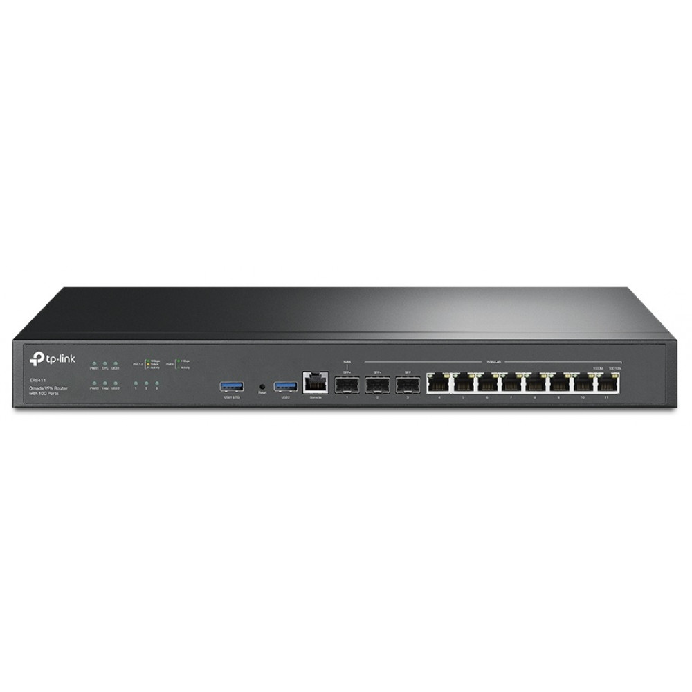 Мультисервісний Маршрутизатор TP-LINK ER8411 8xGE LAN/WAN, 1xSFP WAN/LAN, 2x10GE SFP+ WAN/LAN, 2xUSB